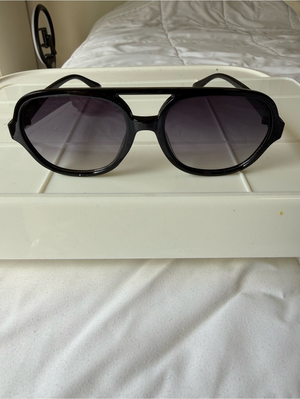 Women’s oversized black sunglasses UV400 design, designer inspired shield frames